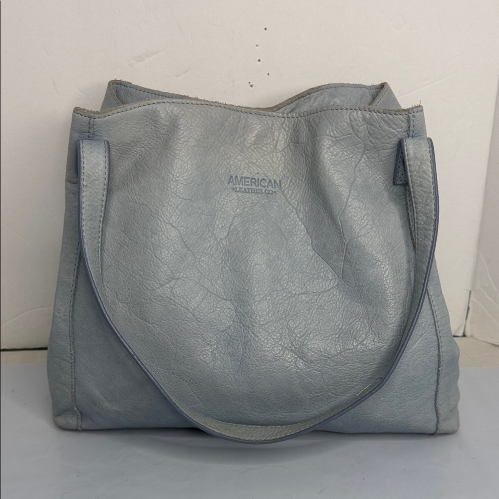 American Leather Co. Liberty Shopper In A Light Blue Shade ( Morning Mist.)